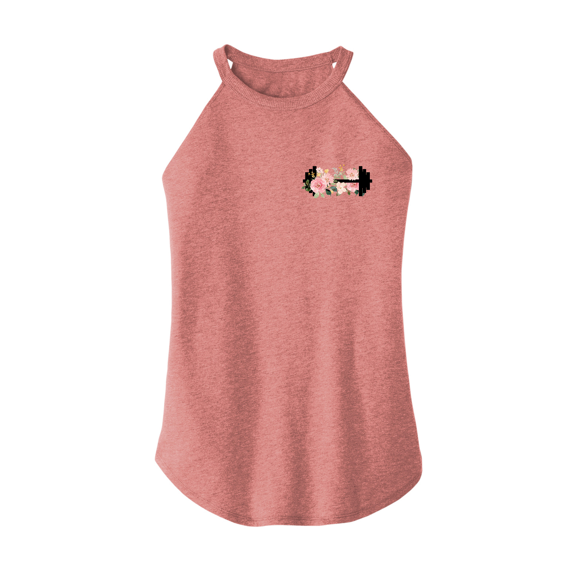 Pink Rocker Tank Fitness Tee Co. | Flower Weight WHT Women's District Rocker Tank ...