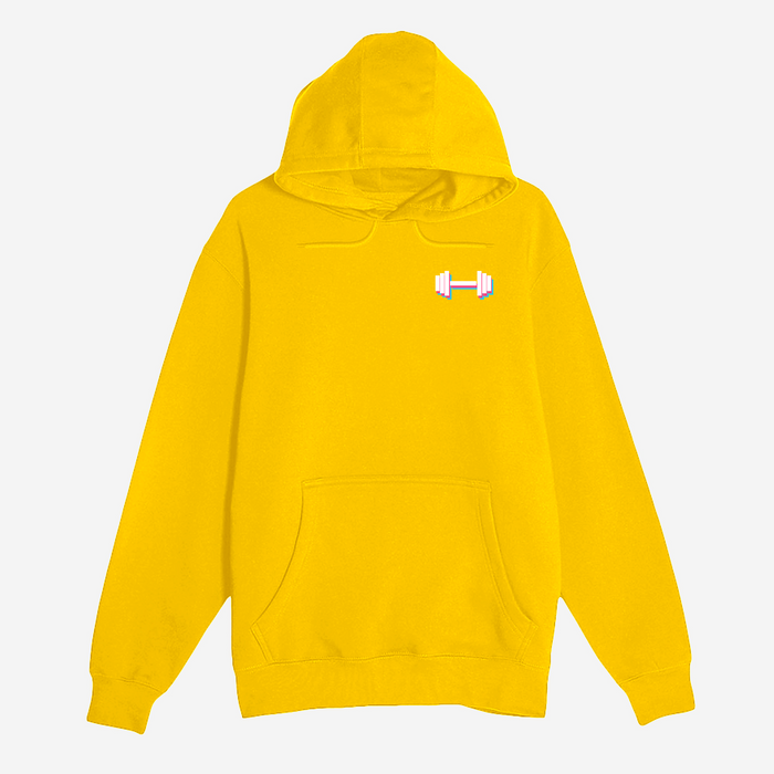 Unisex Small Yellow Pullover Hooded Sweatshirt