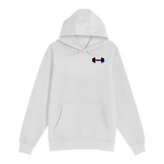 Unisex Small White Pullover Hooded Sweatshirt