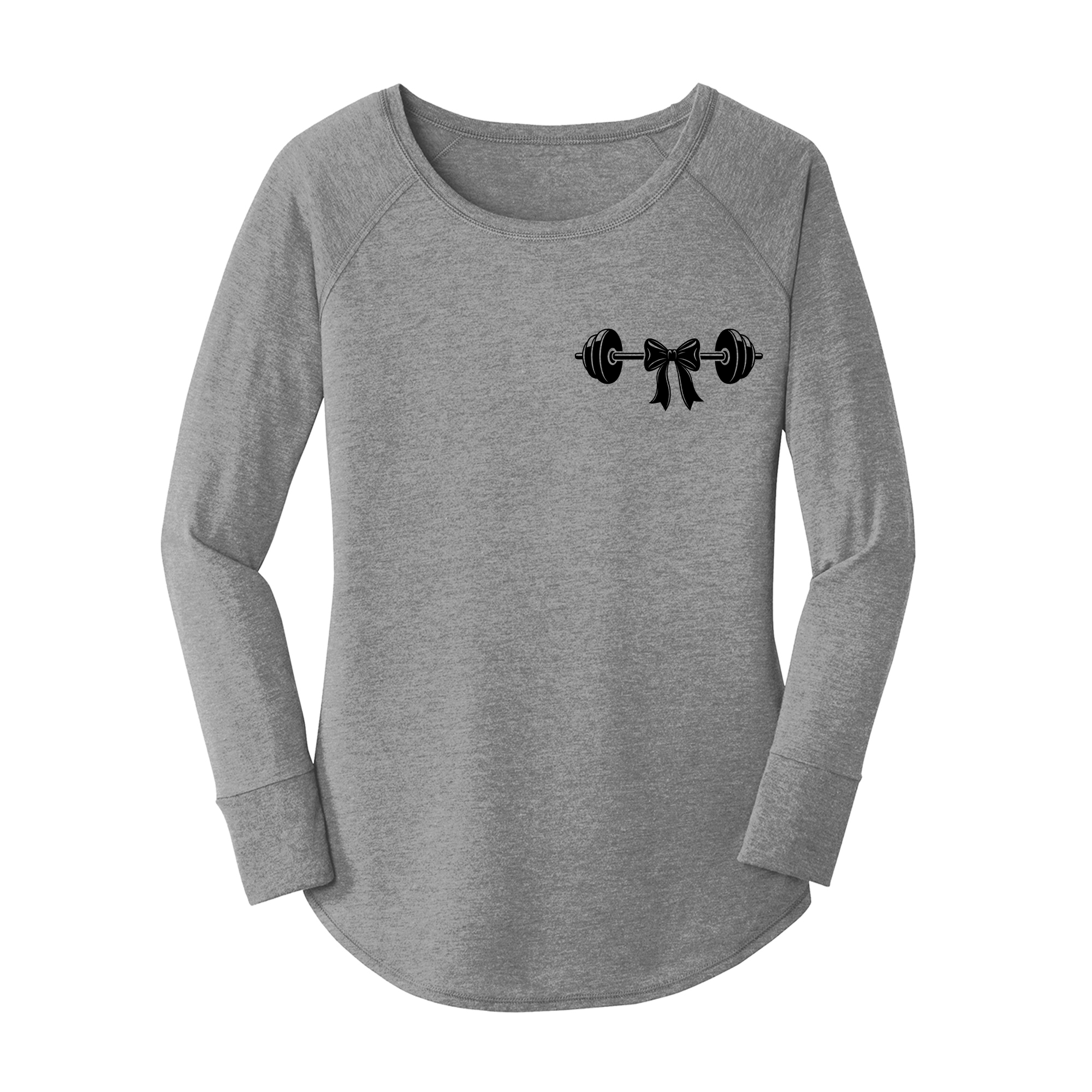 Womens X-Small Grey Long Sleeve Tunic Tee