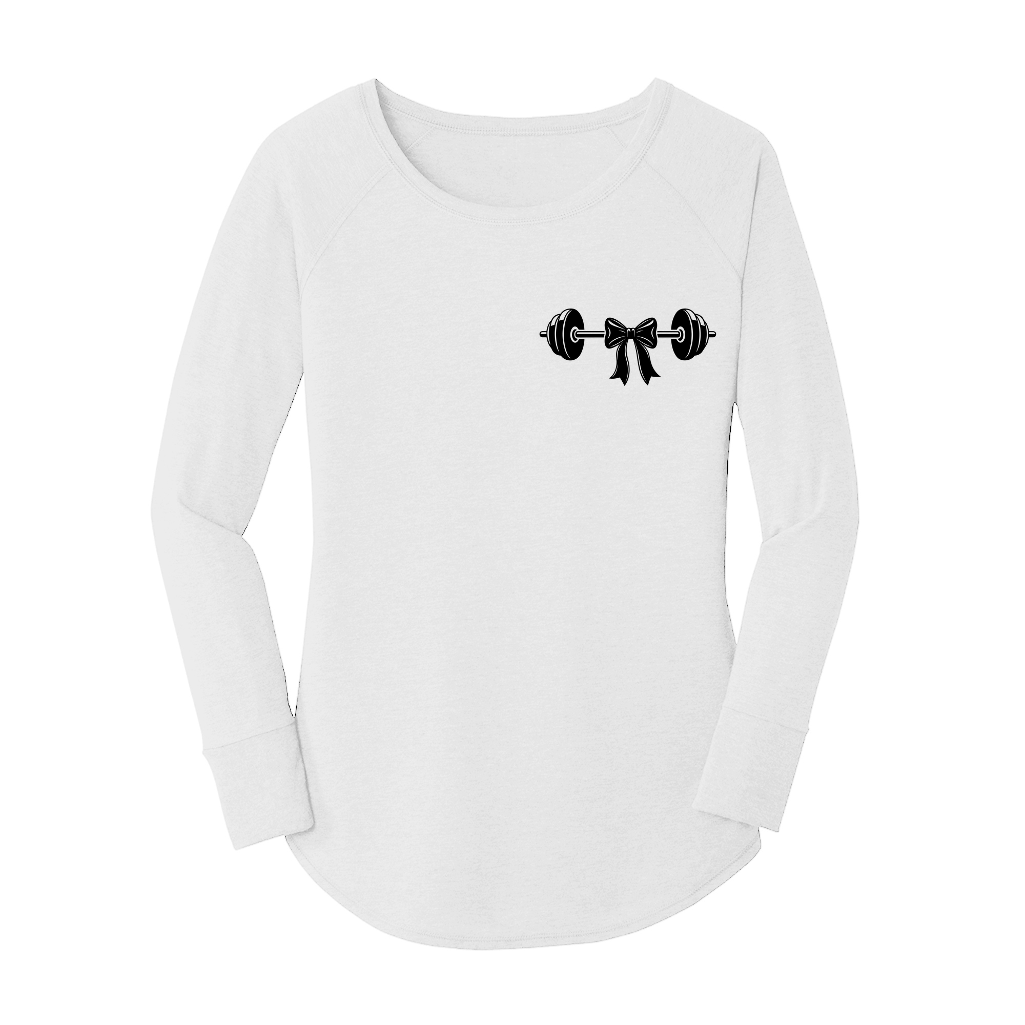 Womens X-Small White Long Sleeve Tunic Tee