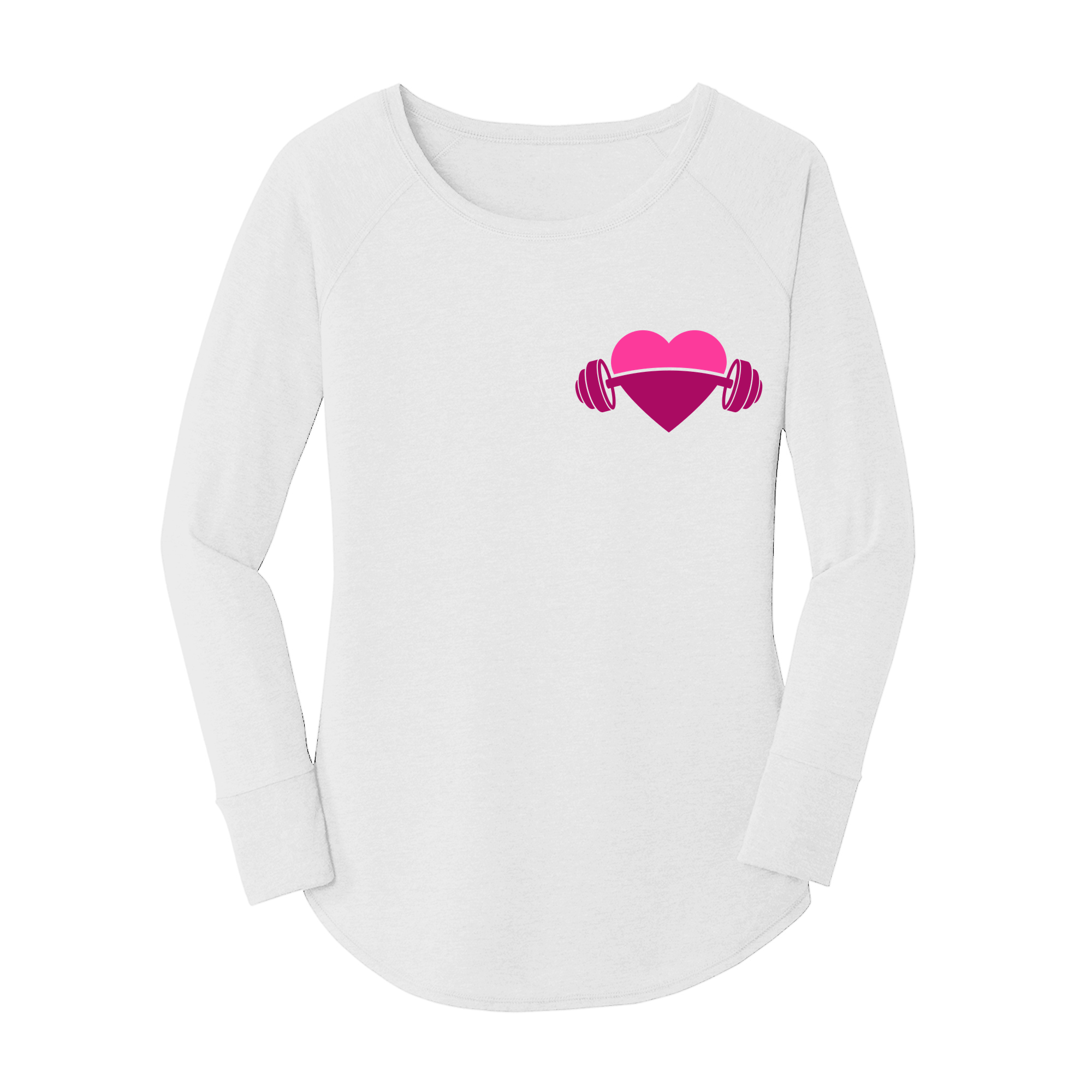 Womens X-Small White Long Sleeve Tunic Tee