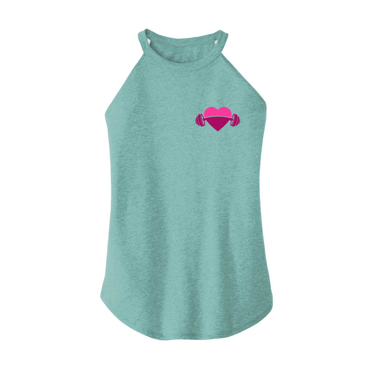 Fitness Tee Co. | Barbell Heart PNK Women's District Rocker Tank ...