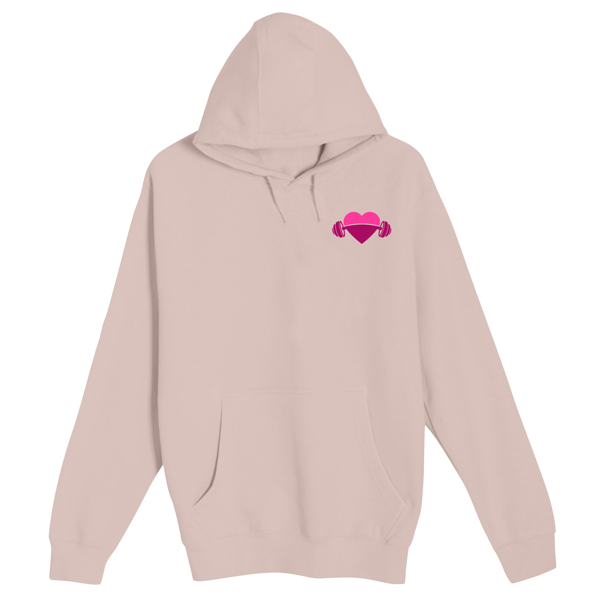 Unisex Small Light Pink Pullover Hooded Sweatshirt