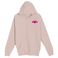 Unisex Small Light Pink Pullover Hooded Sweatshirt