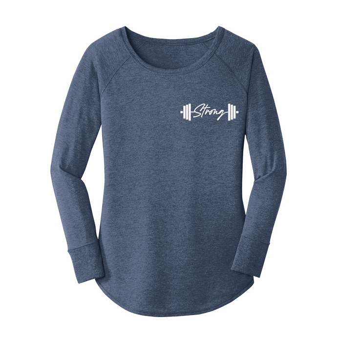 Womens X-Small Navy Heather Long Sleeve Tunic Tee