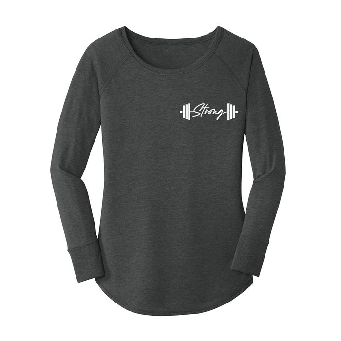 Womens X-Small Dark Heather Gray Long Sleeve Tunic Tee