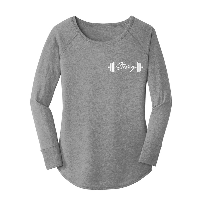 Womens X-Small Grey Long Sleeve Tunic Tee