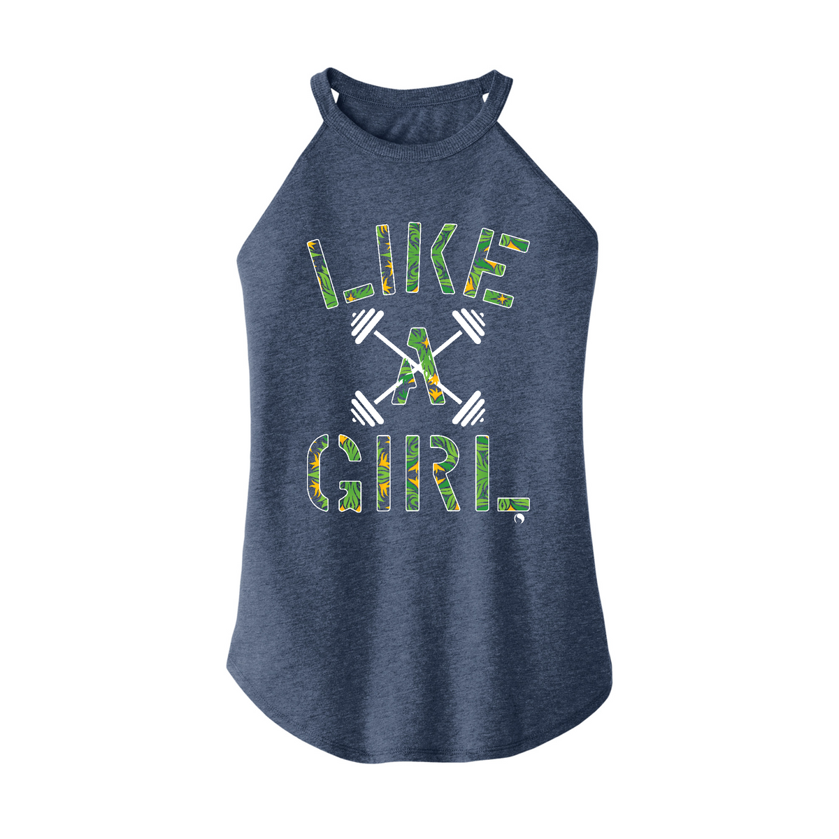 Fitness Tee Co. | Like a Girl (Green Leaves) Women's District Rocker ...