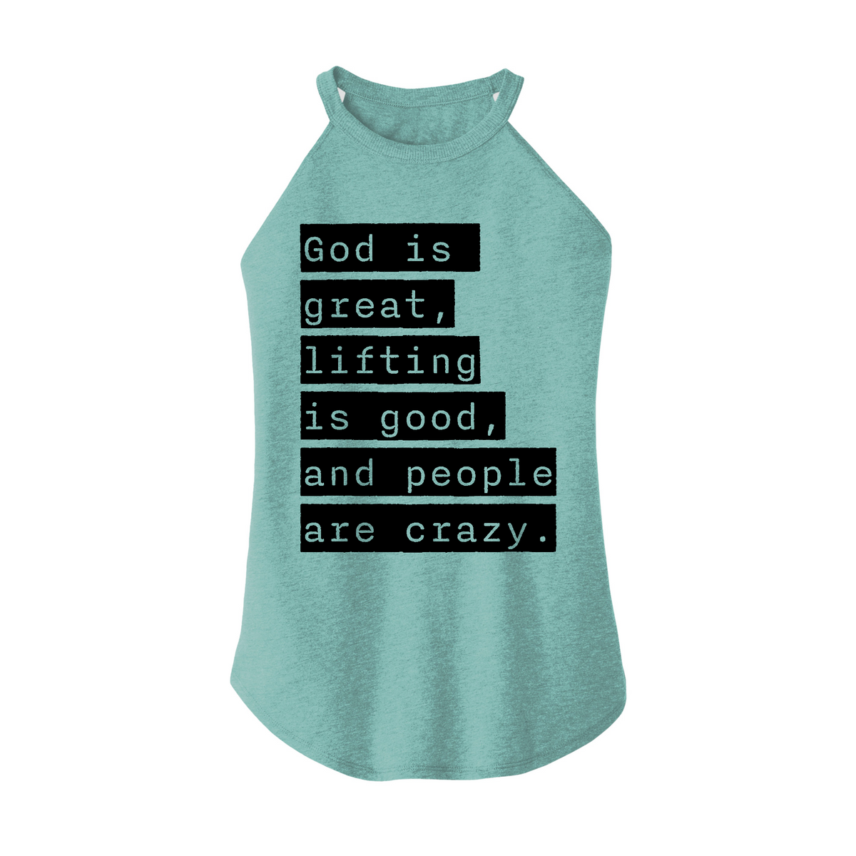 Fitness Tee Co. | God is Great Women's District Rocker Tank | Women's ...