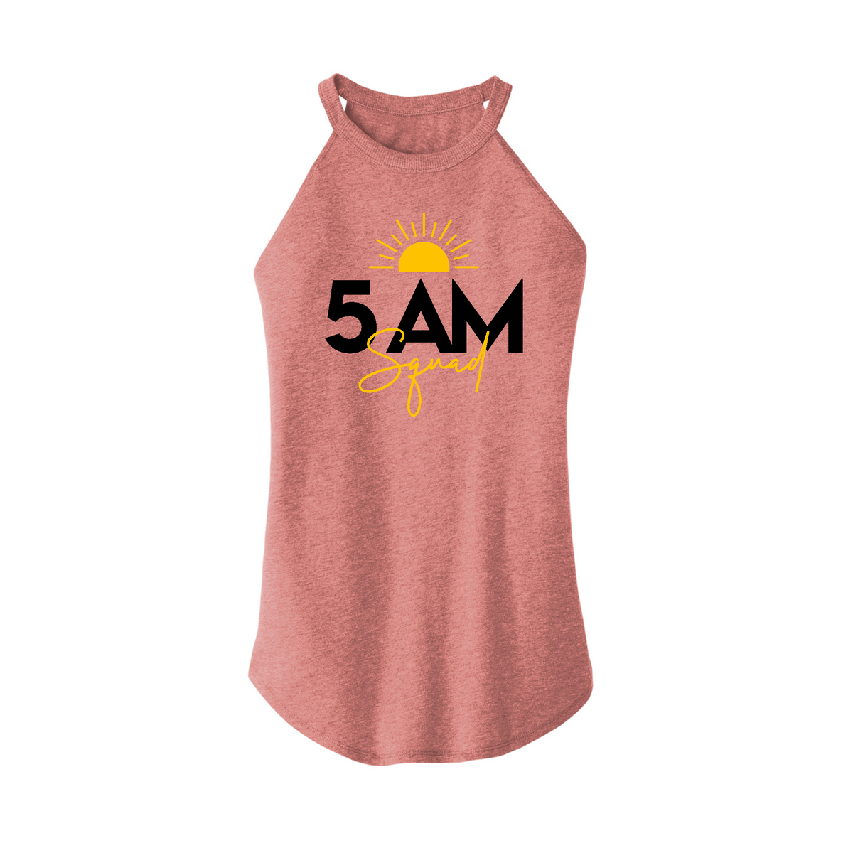 Fitness Tee Co. | PR129019 5AM Squats BLK Fitted Rocker Women's Tank ...