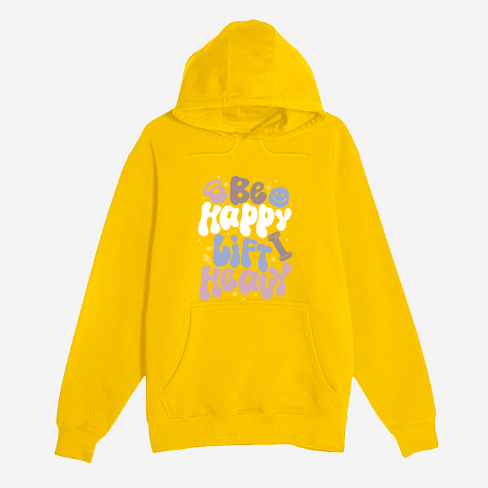Unisex Small Yellow Pullover Hooded Sweatshirt