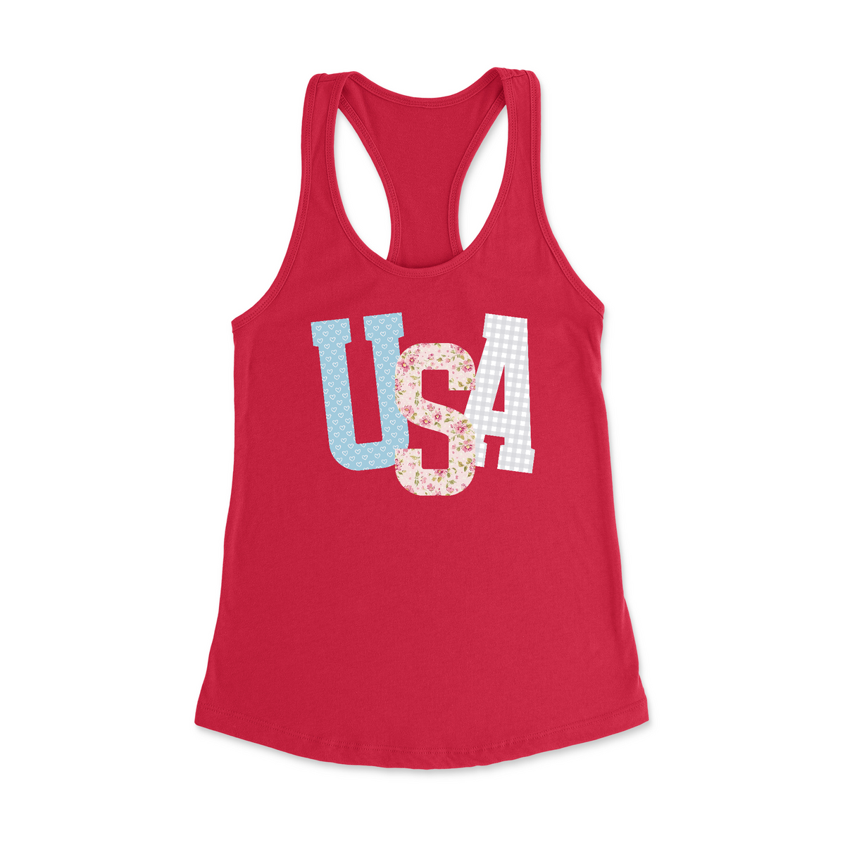 Fitness Tee Co. | USA Pattern Ideal Racerback Tank | Stay comfortable ...