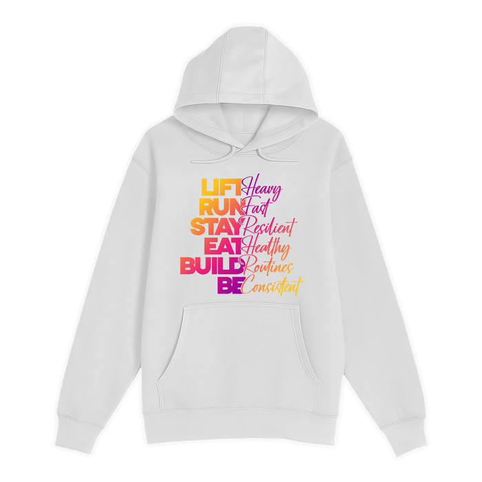 Unisex Small White Pullover Hooded Sweatshirt
