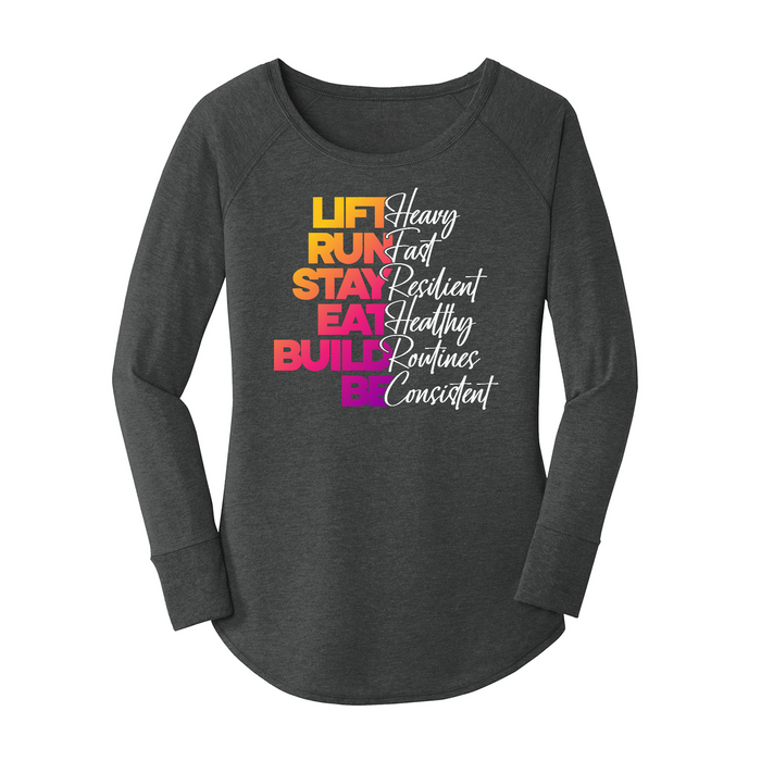 Womens X-Small Dark Heather Gray Long Sleeve Tunic Tee