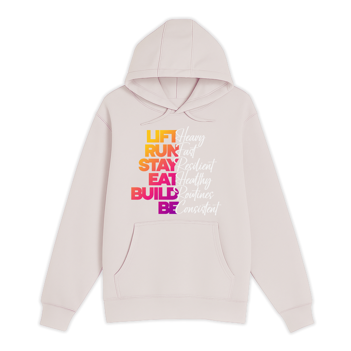 Unisex Small Light Pink Pullover Hooded Sweatshirt