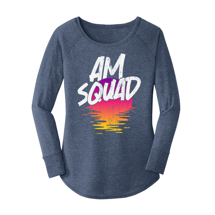 Womens X-Small Navy Heather Long Sleeve Tunic Tee