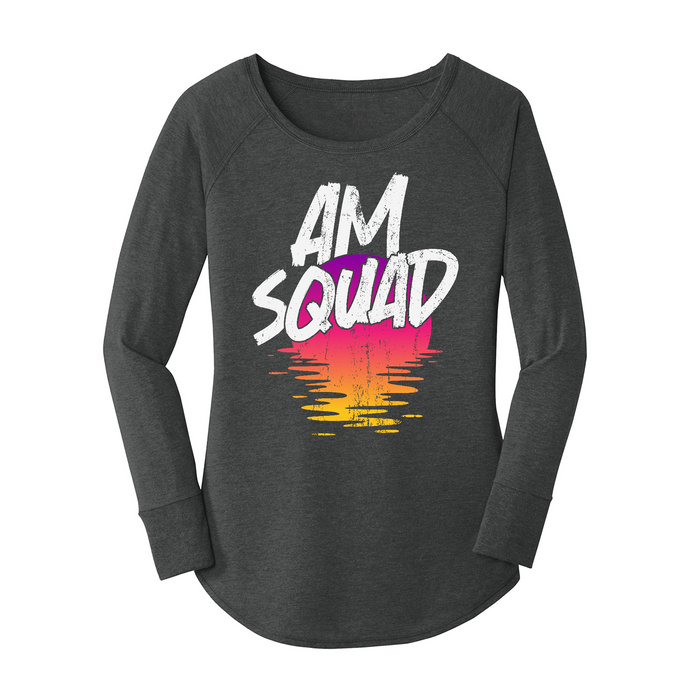 Womens X-Small Dark Heather Gray Long Sleeve Tunic Tee