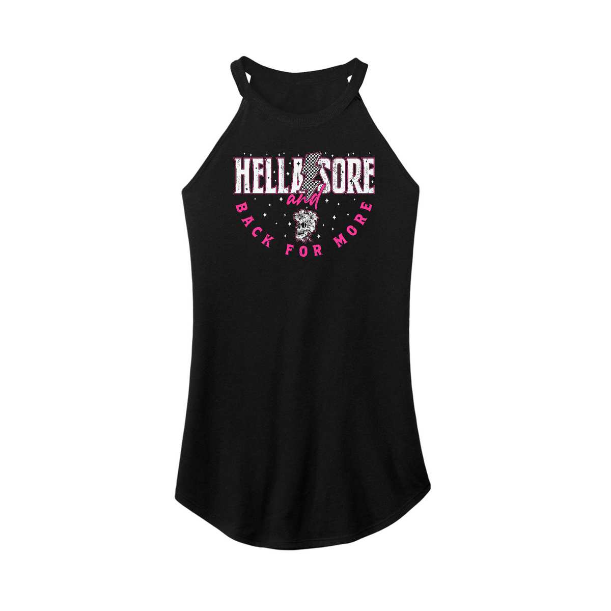 Fitness Tee Co. | Hella Sore PNK Fitted Rocker Women's Tank | Women's ...