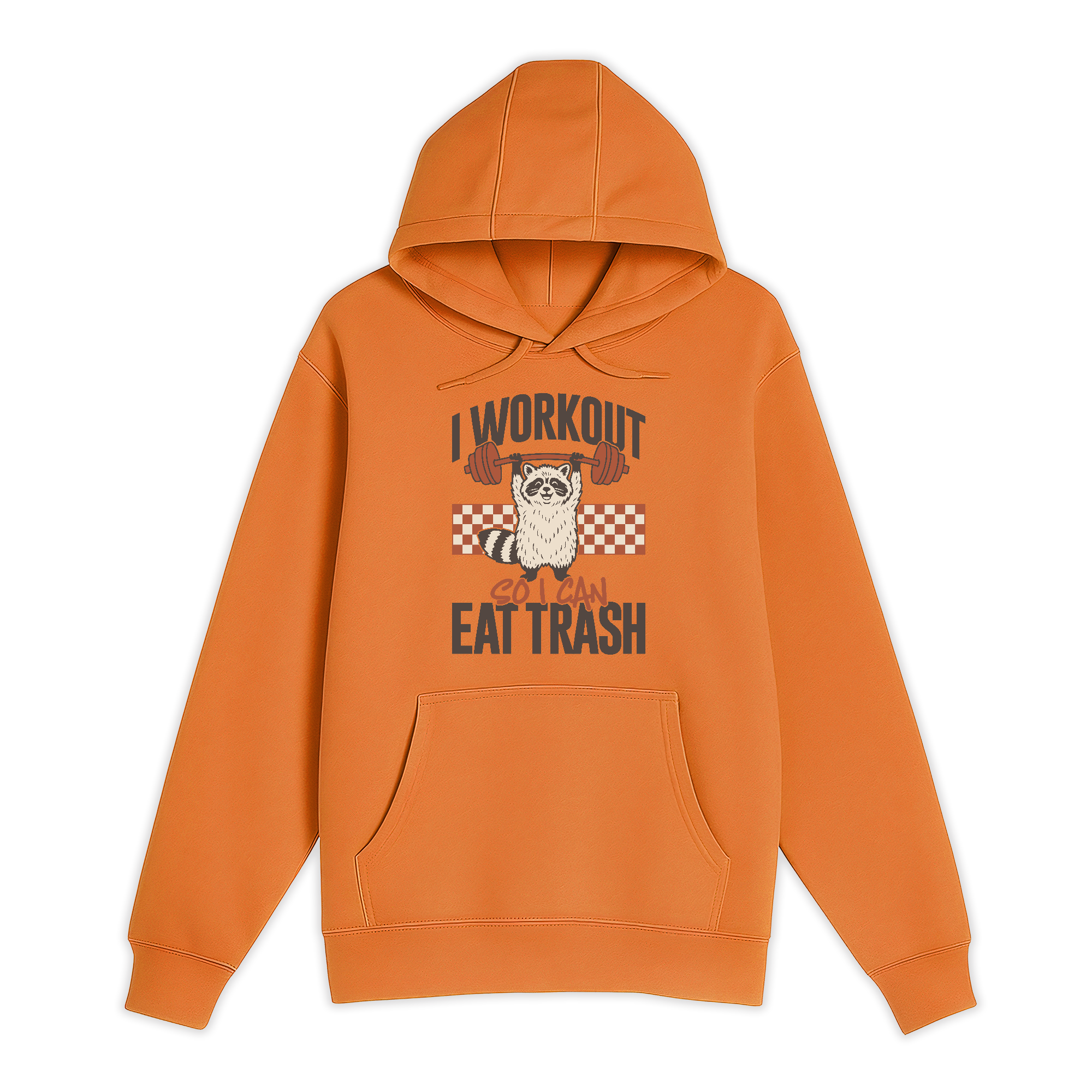Unisex Small Orange Pullover Hooded Sweatshirt
