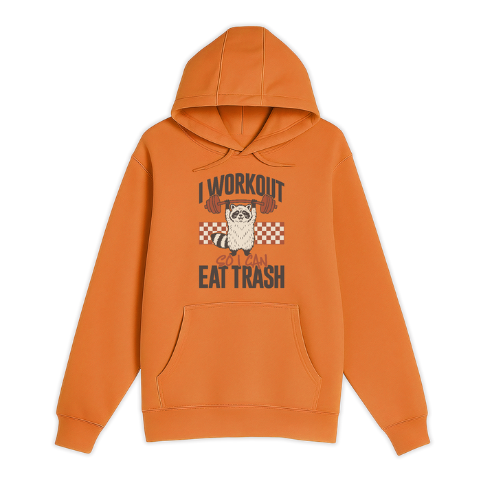 Unisex Small Orange Pullover Hooded Sweatshirt