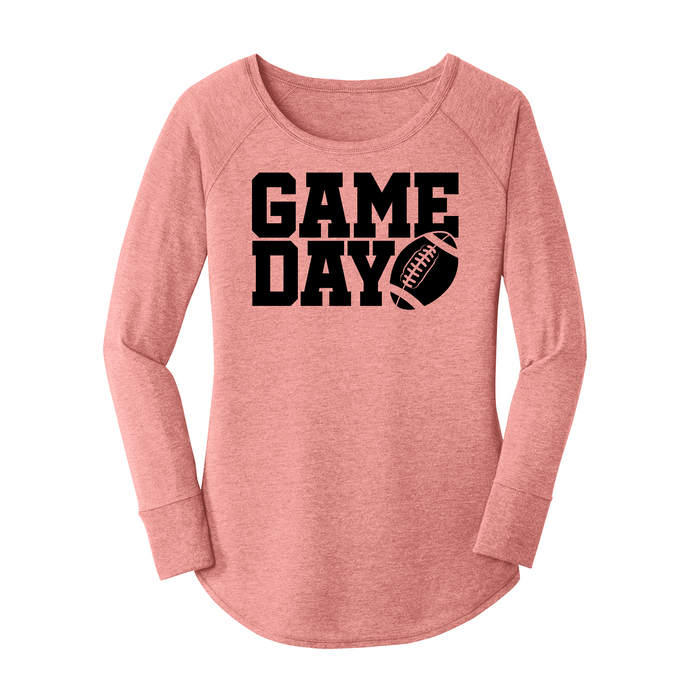 Womens X-Small Light Pink Long Sleeve Tunic Tee