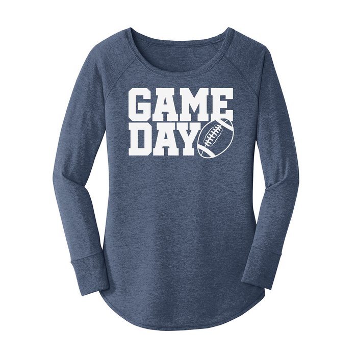 Womens X-Small Navy Heather Long Sleeve Tunic Tee