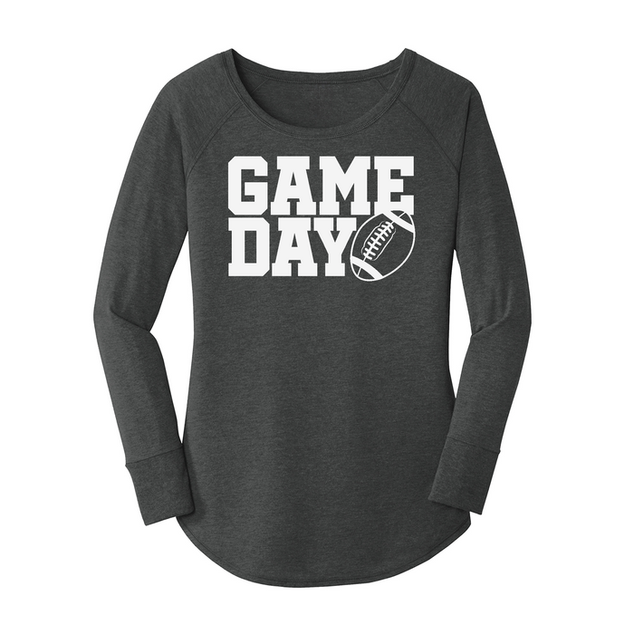 Womens X-Small Dark Heather Gray Long Sleeve Tunic Tee