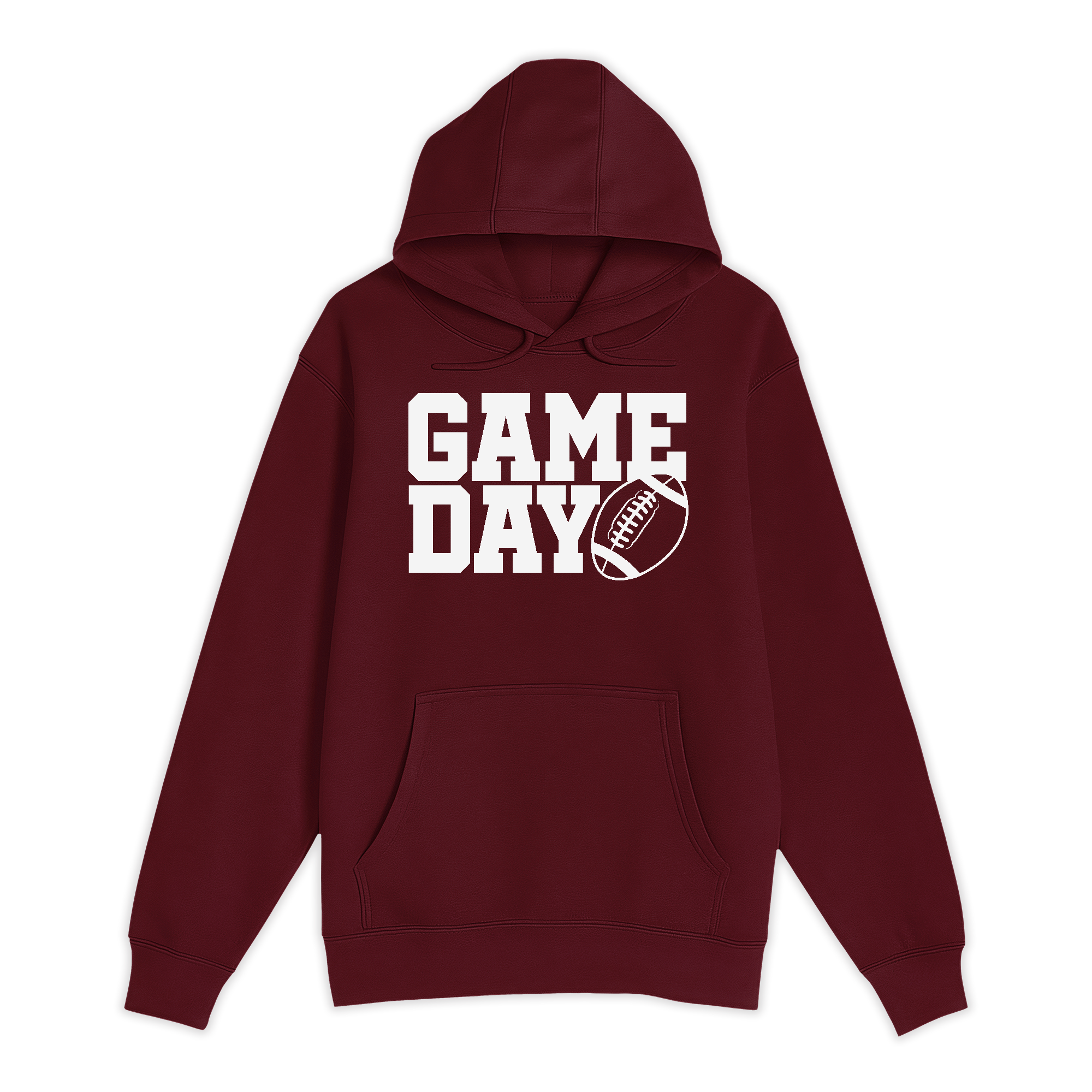 Unisex Small Burgundy Pullover Hooded Sweatshirt