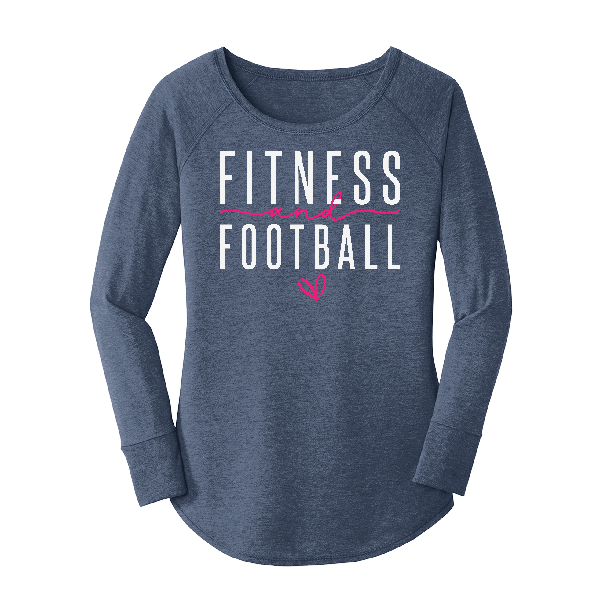 Womens X-Small Navy Heather Long Sleeve Tunic Tee