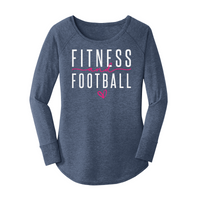 Womens X-Small Navy Heather Long Sleeve Tunic Tee