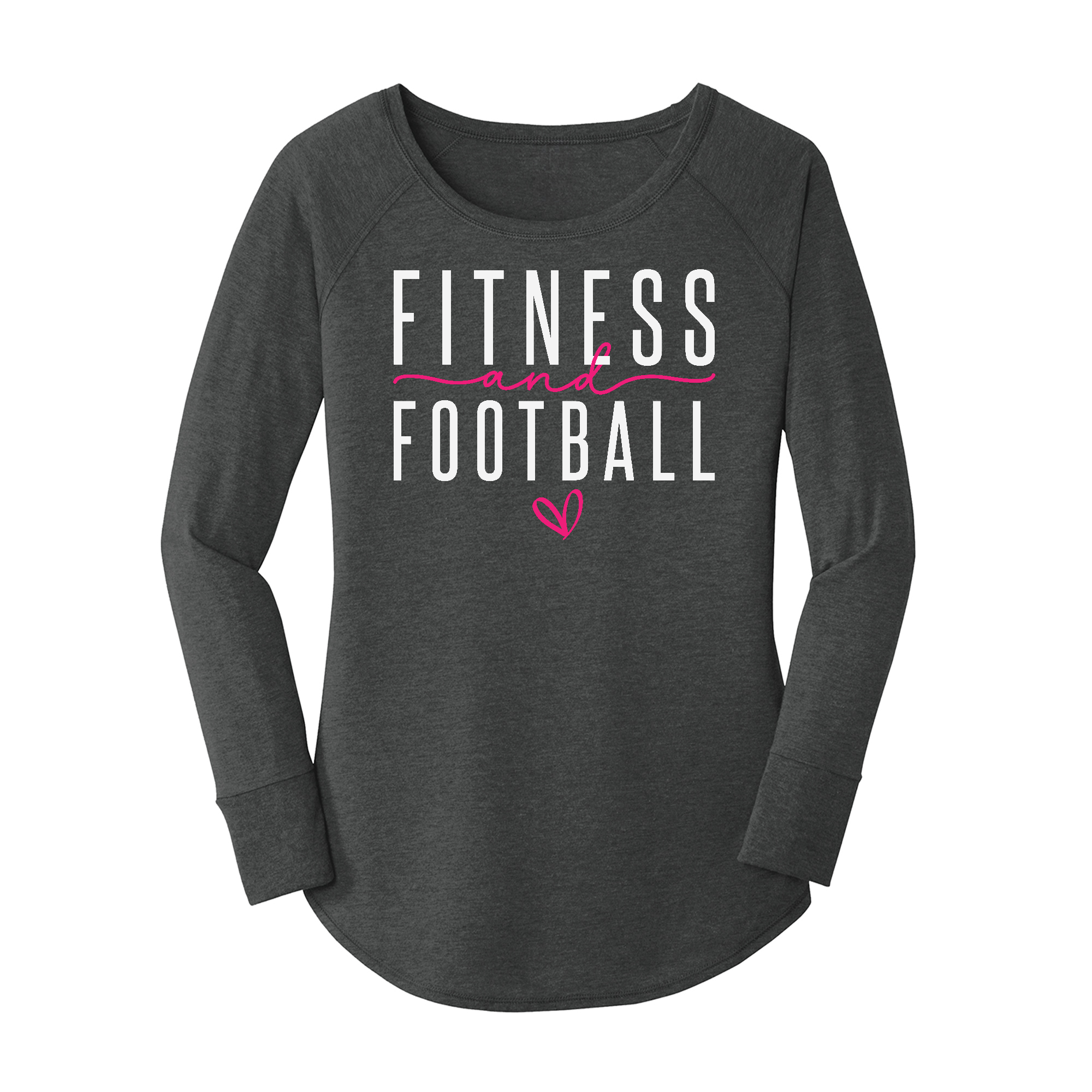 Womens X-Small Dark Heather Gray Long Sleeve Tunic Tee