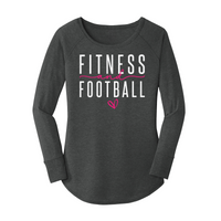 Womens X-Small Dark Heather Gray Long Sleeve Tunic Tee