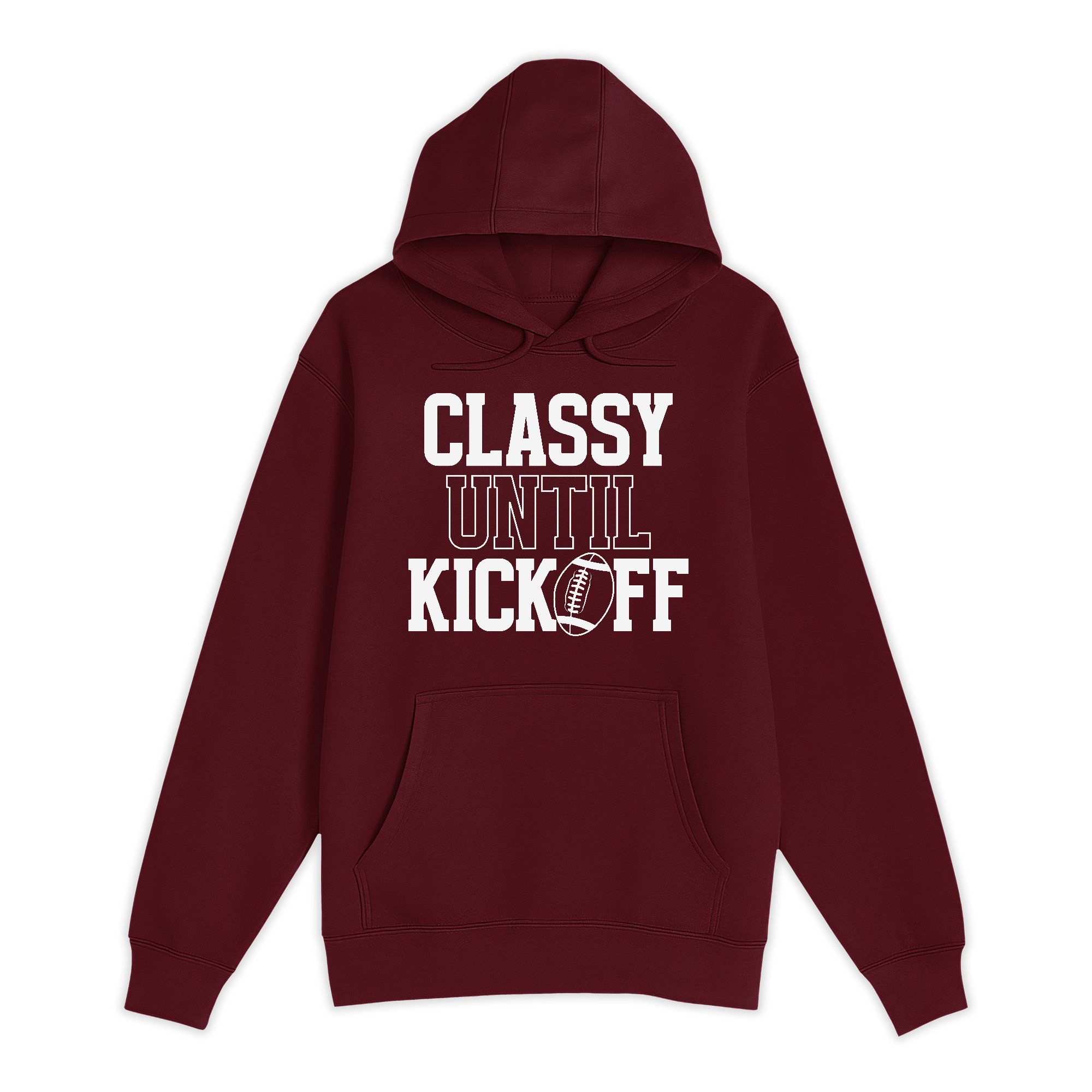Unisex Small Burgundy Pullover Hooded Sweatshirt