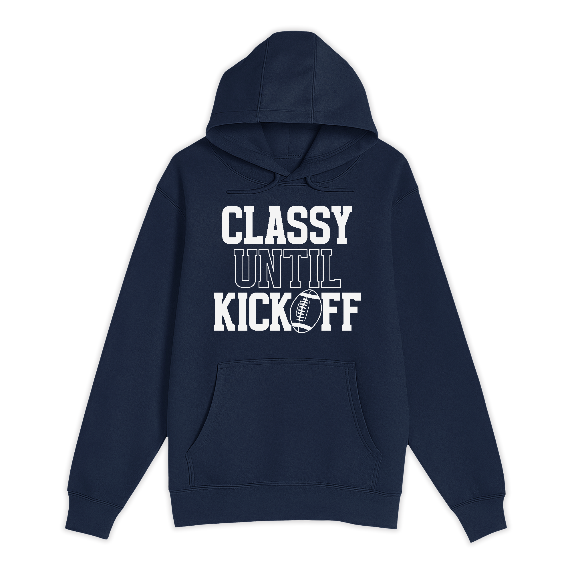 Unisex Small Navy Pullover Hooded Sweatshirt
