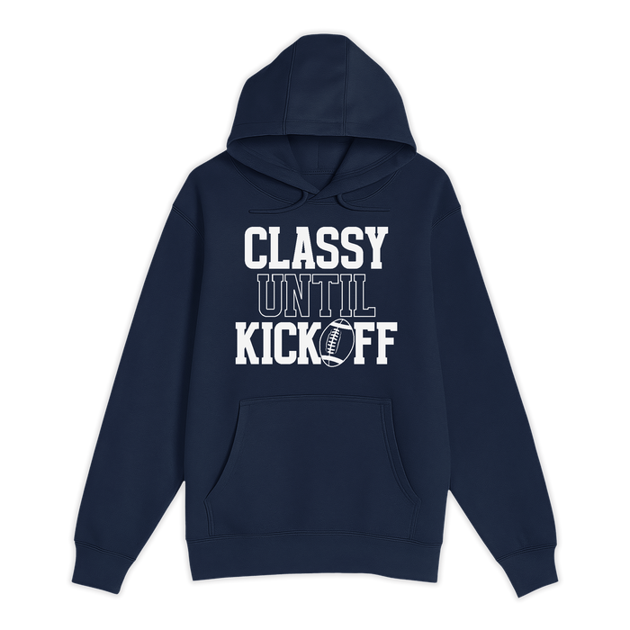Unisex Small Navy Pullover Hooded Sweatshirt