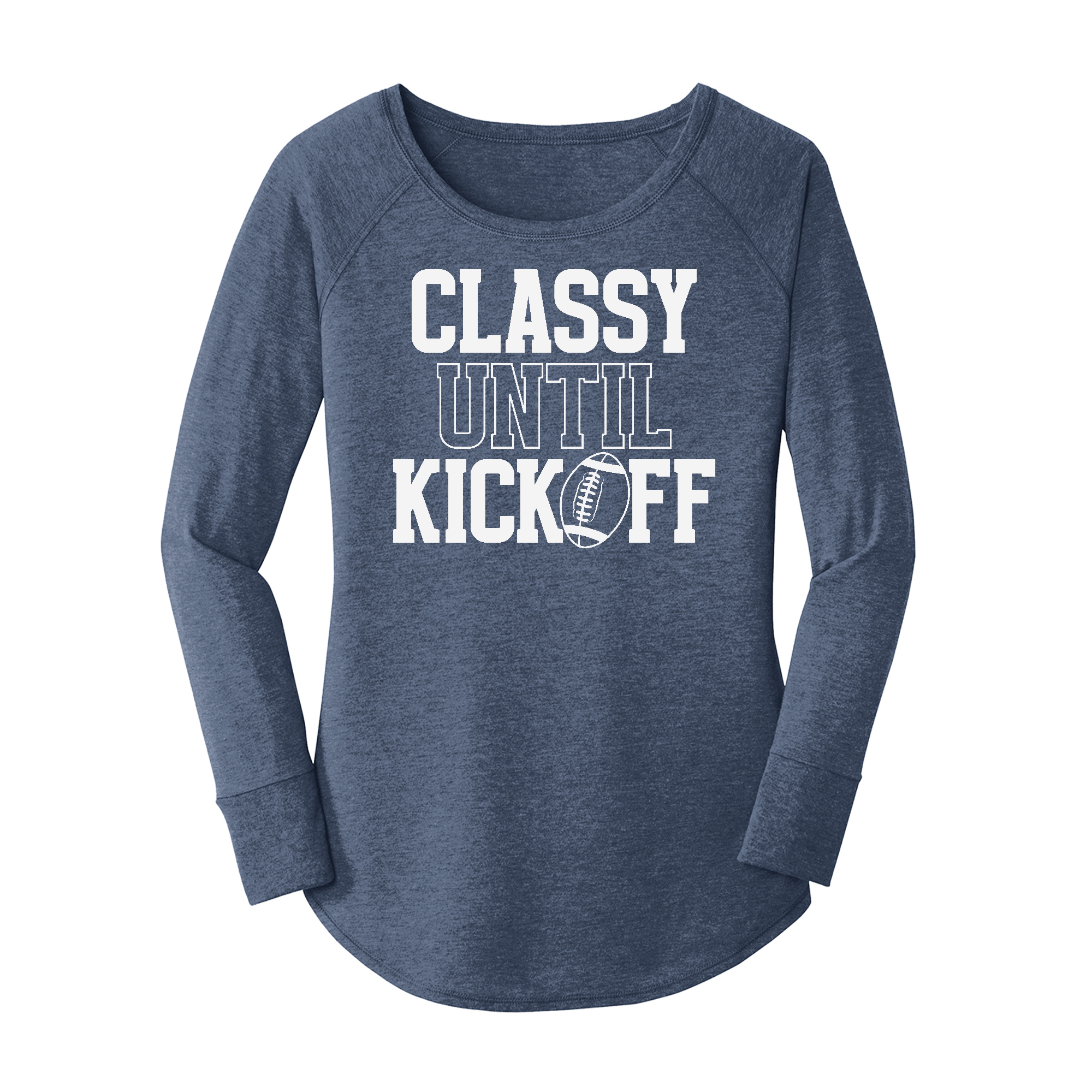 Womens X-Small Navy Heather Long Sleeve Tunic Tee