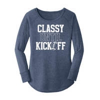 Womens X-Small Navy Heather Long Sleeve Tunic Tee