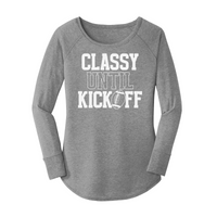 Womens X-Small Grey Long Sleeve Tunic Tee