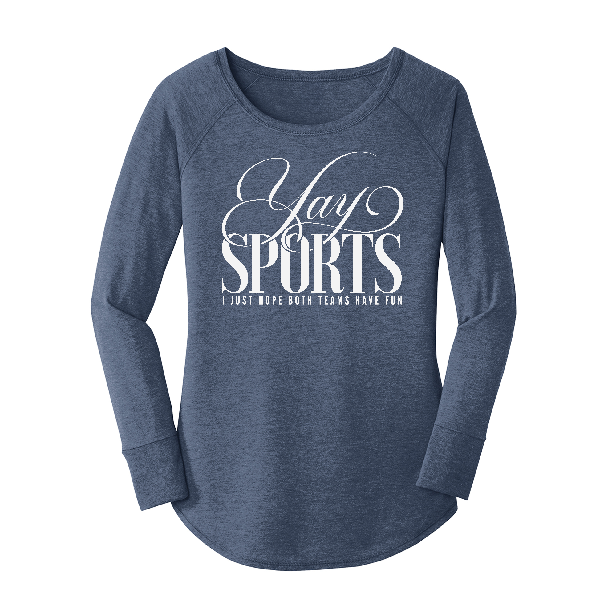 Womens X-Small Navy Heather Long Sleeve Tunic Tee