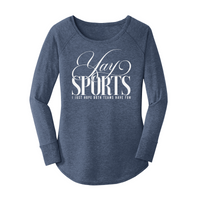 Womens X-Small Navy Heather Long Sleeve Tunic Tee