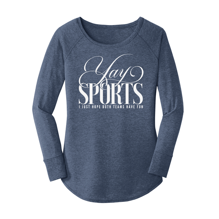 Womens X-Small Navy Heather Long Sleeve Tunic Tee