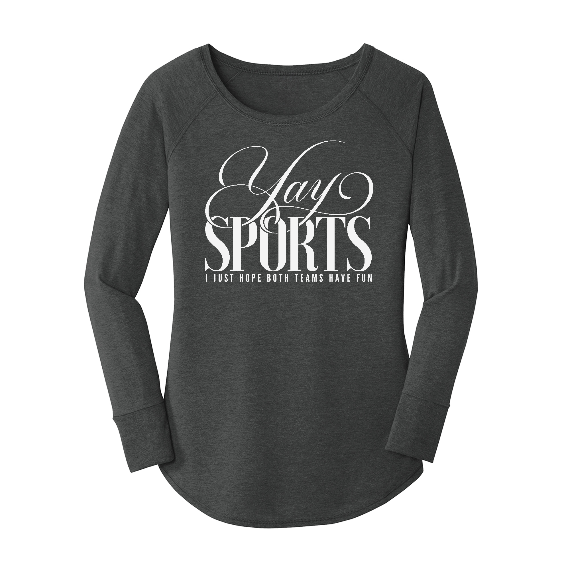 Womens X-Small Dark Heather Gray Long Sleeve Tunic Tee