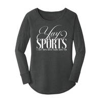 Womens X-Small Dark Heather Gray Long Sleeve Tunic Tee