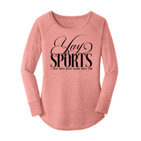 Womens X-Small Light Pink Long Sleeve Tunic Tee