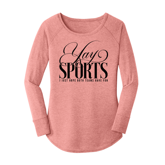Womens X-Small Light Pink Long Sleeve Tunic Tee