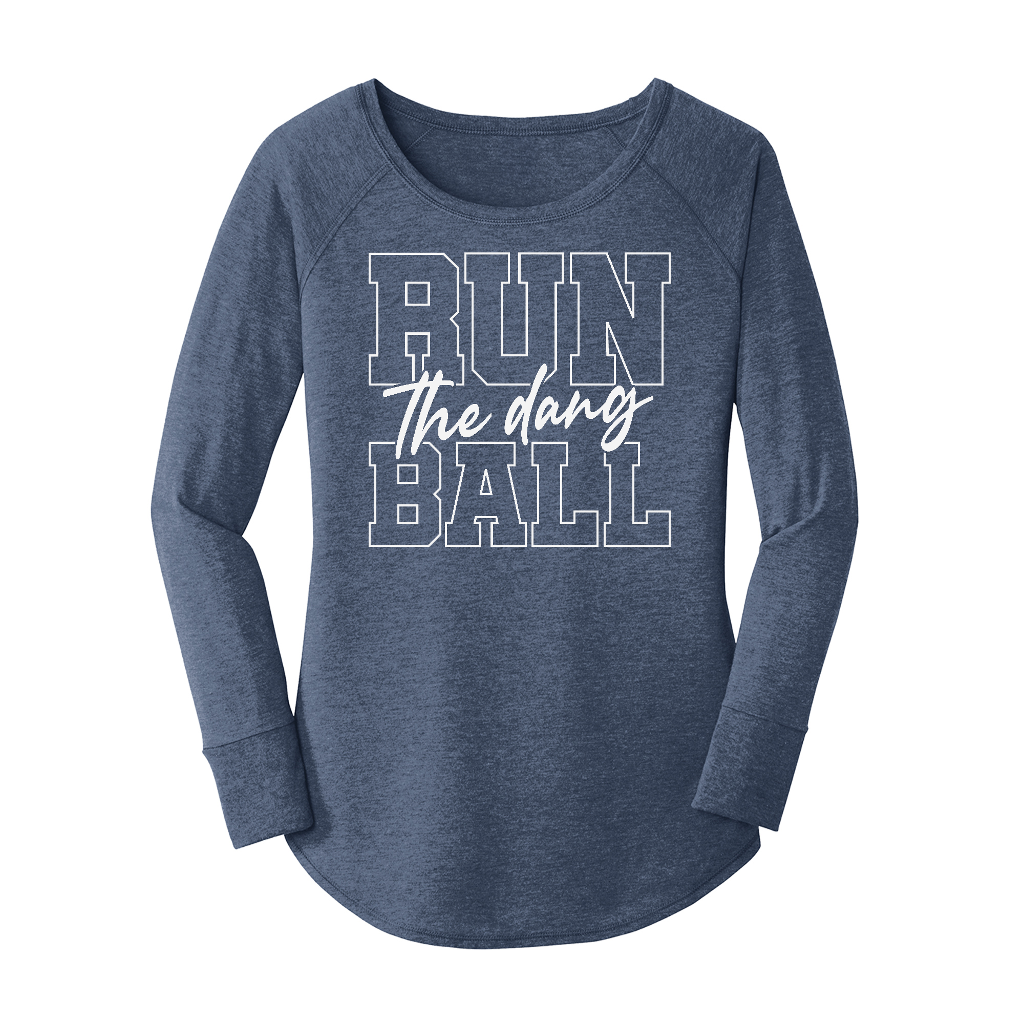 Womens X-Small Navy Heather Long Sleeve Tunic Tee