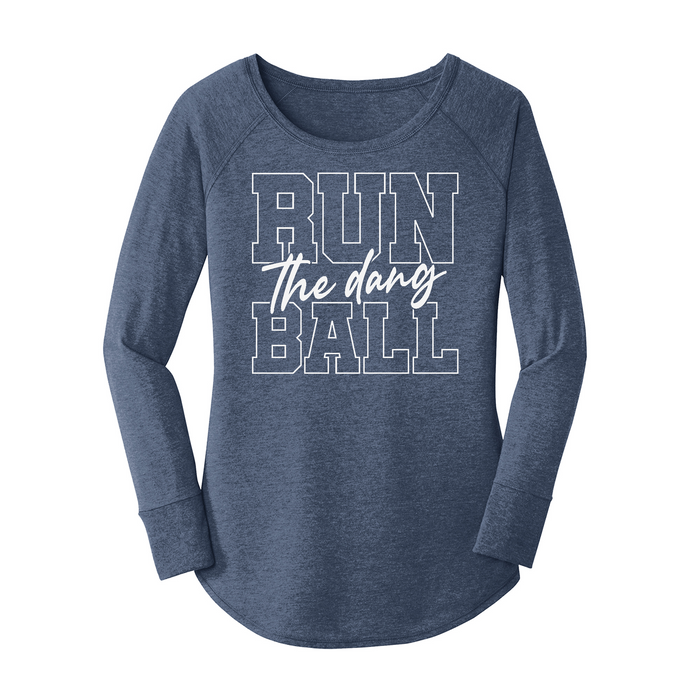 Womens X-Small Navy Heather Long Sleeve Tunic Tee