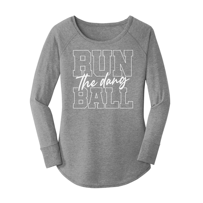 Womens X-Small Grey Long Sleeve Tunic Tee