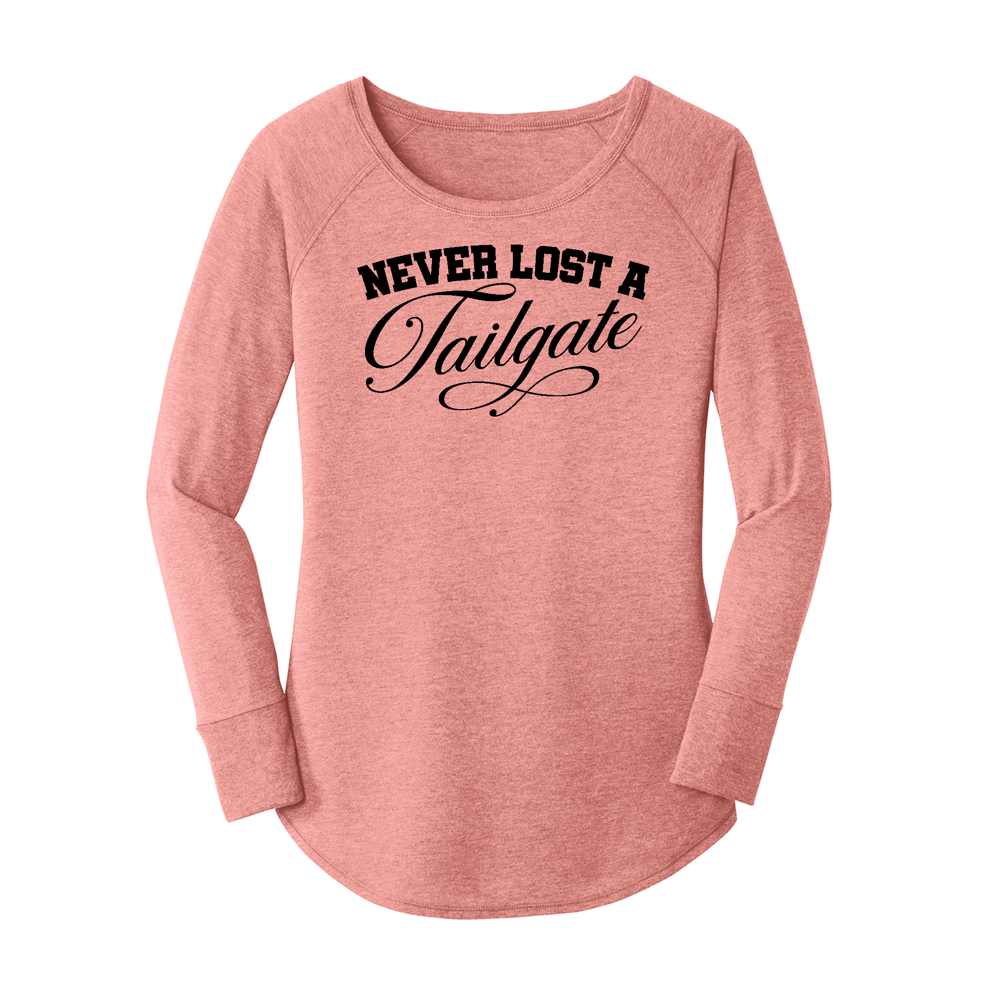 Womens X-Small Light Pink Long Sleeve Tunic Tee